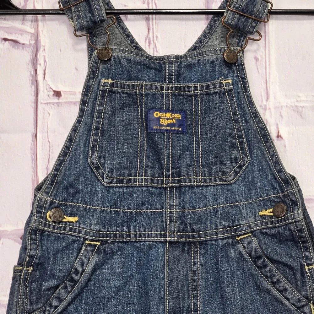 VTG OshKosh B'gosh Toddler 4T Denim Overalls‎ Vestbak Blue Medium Wash Cotton